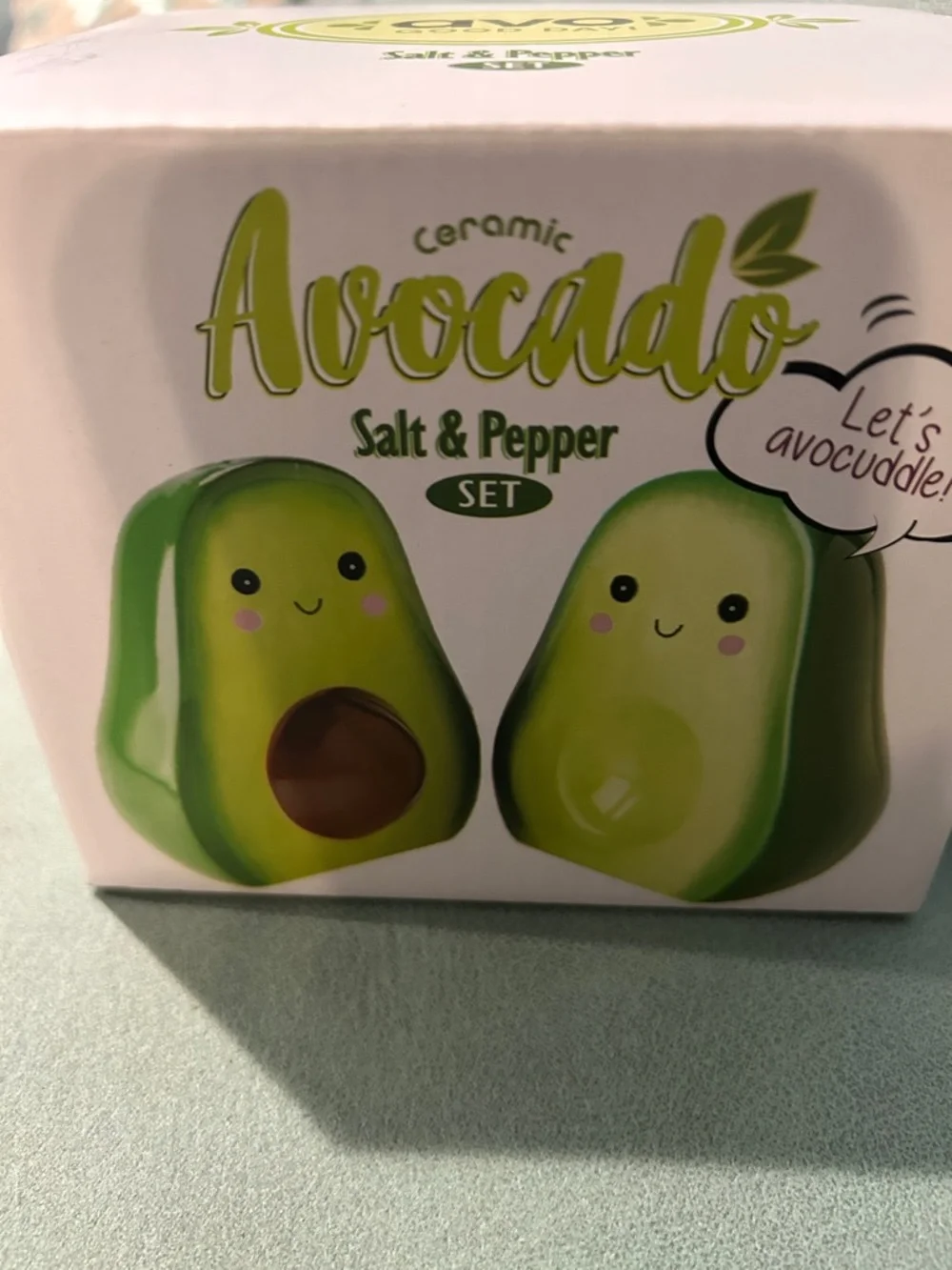 Avo Good Day! Ceramic Avocado Salt & Pepper Set - Green